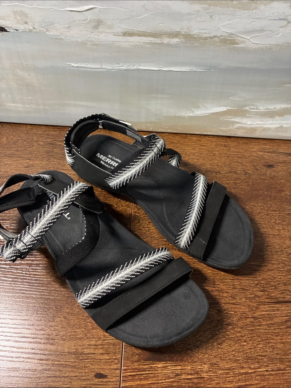 Merrell Black Strappy Comfort Sandals